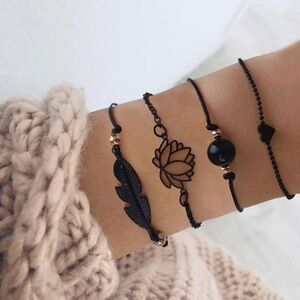 Elegant Black Bracelet Set